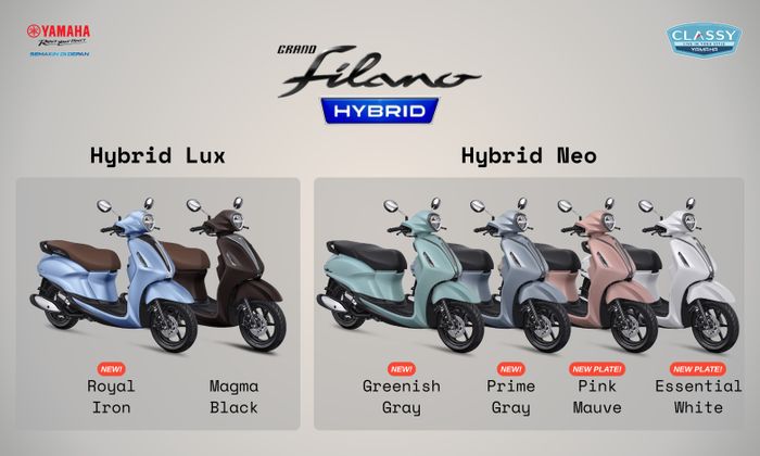 Pilihan warna baru Yamaha Grand Filano Hybrid 2026