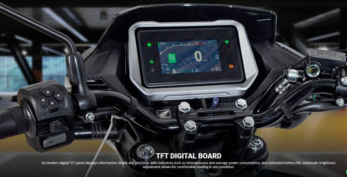 tampilan panel instrumen TFT milik Honda SP160