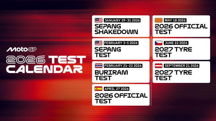 Kalender resmi tes MotoGP 2026