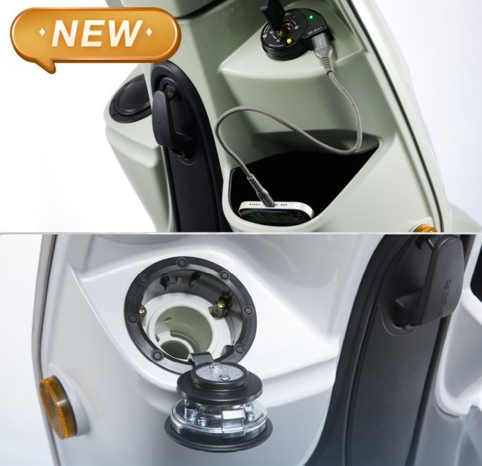 Fitur dan kepraktisan, diwakili oleh USB port charger dan tangki di dek depan