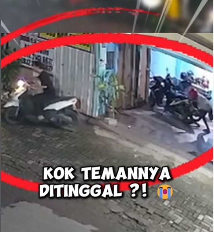 Rekaman CCTV yang memperlihatkan pelaku pencurian motor di Gubeng kota Surabaya tepergok warga karena ditinggalkan teman