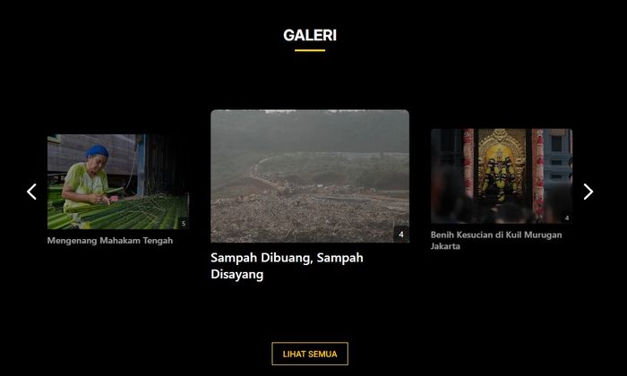 Kanal galeri di situs web nationalgeographic.co.id yang kini dibuat lebih interaktif.