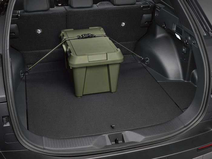 Flex belt berikan bagasi Toyota bZ4X Touring pengaman untuk membawa barang yang mudah jatuh.