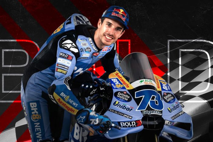 Logo Bold Riders terpasang di motor pembalap Gresini Racing, Alex Marquez