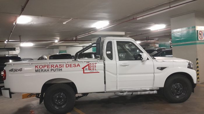 GridOto berkesempatan melihat langsung unit Mahindra Scorpio Pik-Up single cabin 4x4 edisi Cendrawasih milik Koperasi Desa Merah Putih.