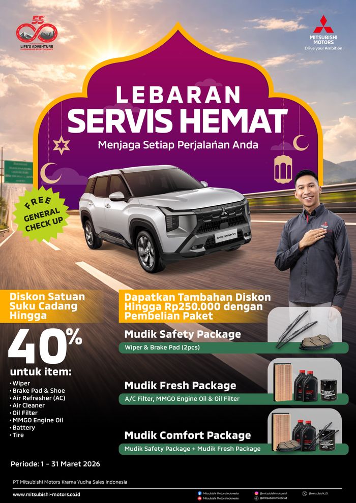 Program servis Lebaran Campaign 2026 dari PT Mitsubishi Motors Krama Yudha Sales Indonesia (MMKSI)