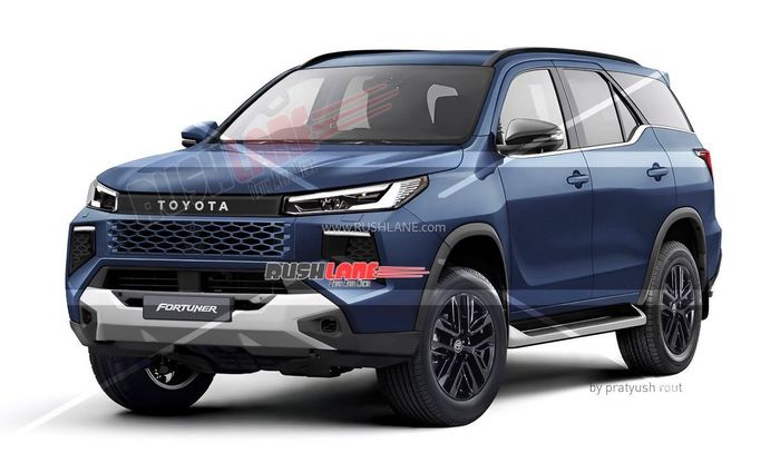 detail render Toyota Fortuner 2026 warna biru