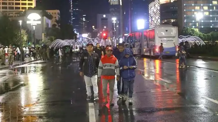 Malam takbiran di Jalan Sudirman-MH Thamrin saat Car Free Night Jakarta