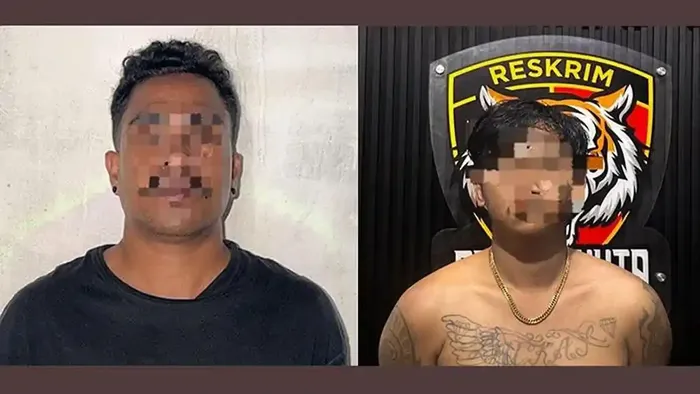 Dua debt collector yang memprovokasi massa hingga mengeroyok Toyota Avanza beserta pengemudi dan istri di jalan raya Pantai Kuta, Legian, Badung, Bali, (25/3/26)