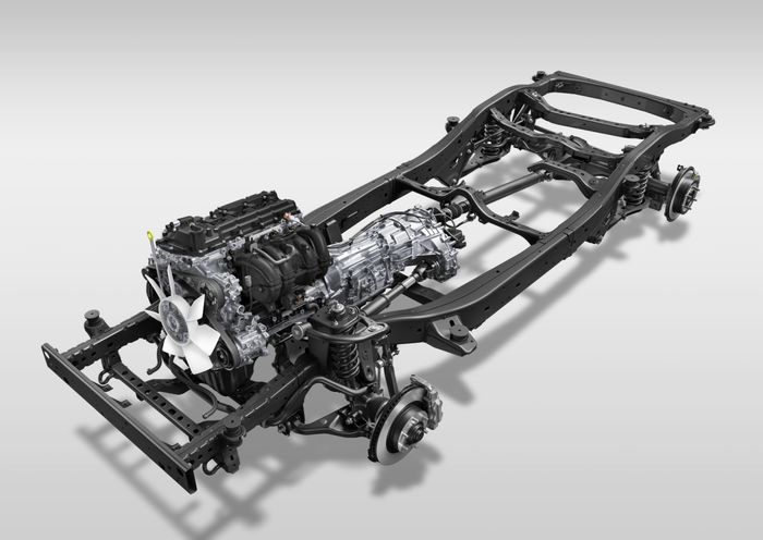 Sasis dan sistem penggerak yang diadopsi oleh Toyota Land Cruiser FJ.