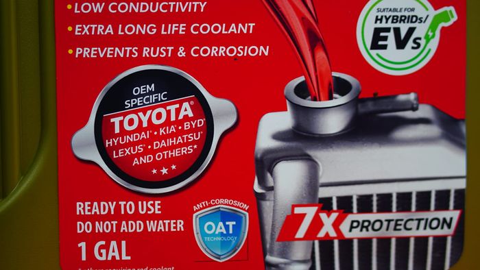 Pastikan label OAT dikemasan Radiator Coolant