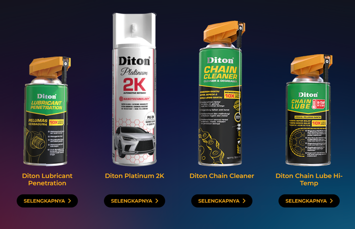 Bukan cuma cat semprot, kini Diton juga hadirkan berbagai produk perawatan kendaraan 