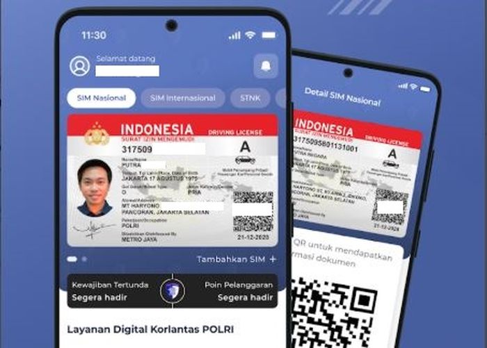 Contoh SIM Digital di aplikasi Digital Korlantas Polri