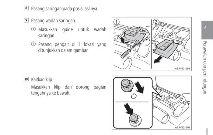 Cara Membersihkan Saringan Pendingin Baterai HEV Toyota Veloz Hybrid