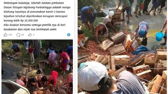 Pikap muat telur kecelakaan berakhir dijarah warga, pemilik cuma bisa pasrah