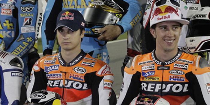 Andrea Dovizioso saat menjadi tandem Dani Pedrosa di tim Repsol Honda pada tahun 2009.