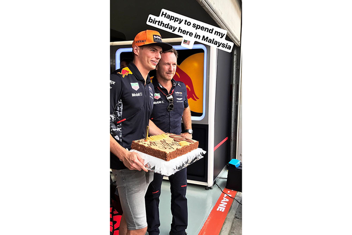 Instagram Story dari Max Verstappen yang mendapat kejutan ulang tahun.