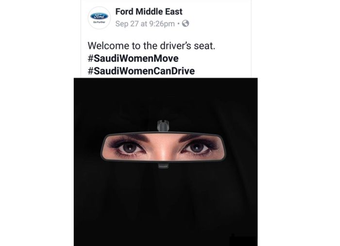 cuitan yang dibuat pabrikan Ford untuk wanita di Arab Saudi