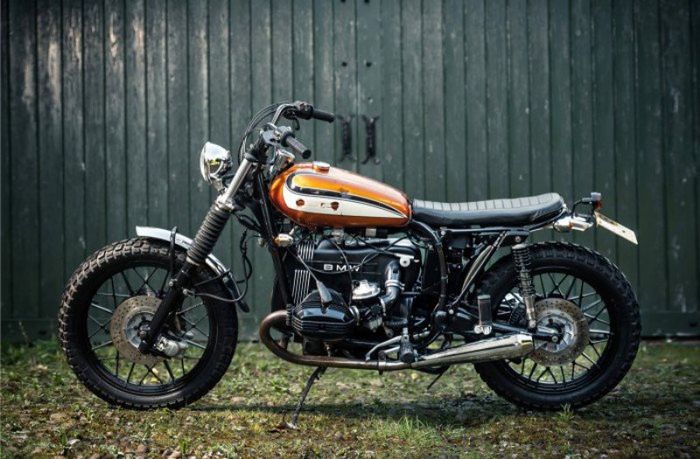 BMW R100T kustom tracker oleh Stephen Bentley lansiran thebikeshed.cc