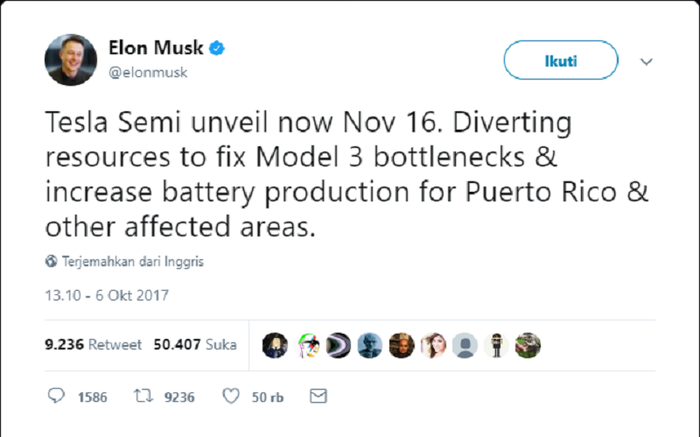 Pernyataan Elon Musk