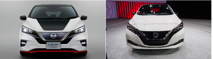 Nissan Leaf vs Nissan Leaf Nismo Front