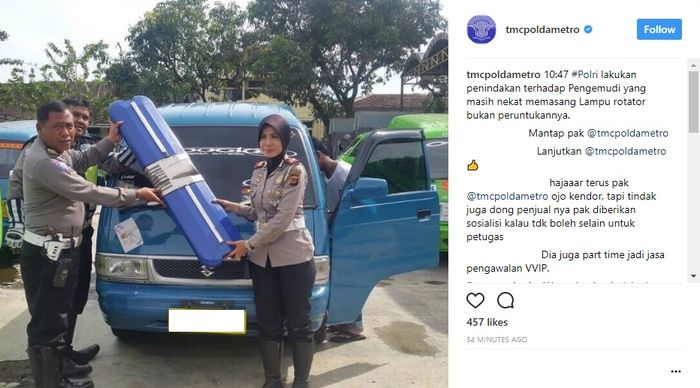 Polisi Ciduk Angkot Dengan Rotator