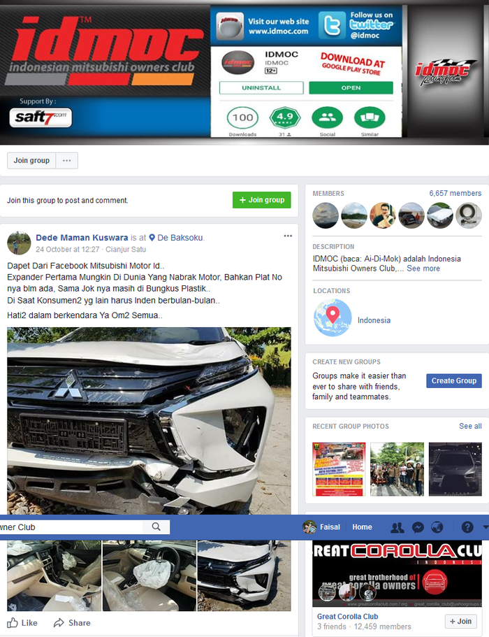 Mitsubishi Xpander Crash Dede Maman Kuswara