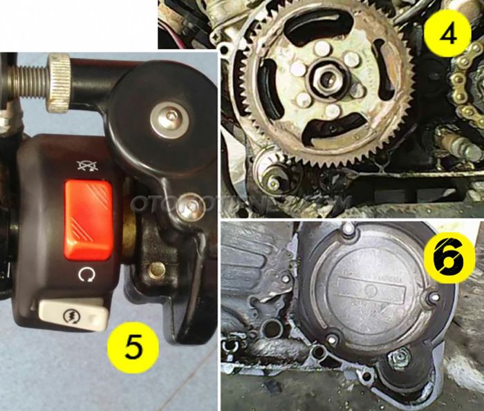 Foto 4-5-6 pemasangan electric starter Yamaha RX King