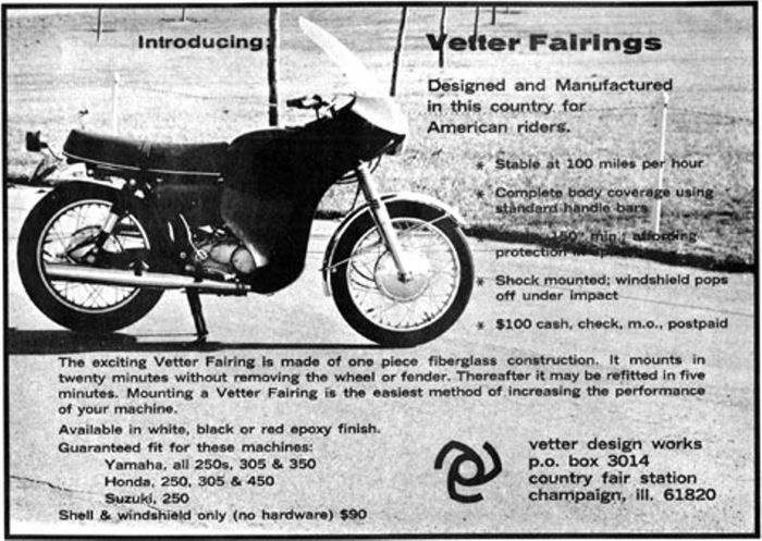 Salah satu iklan Vetter Fairings, dilansir oleh craigvetter.com
