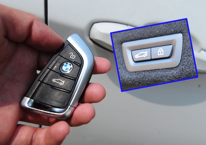 Fitur Power Tailgate. di BMW, sensor gerak ada di bumper