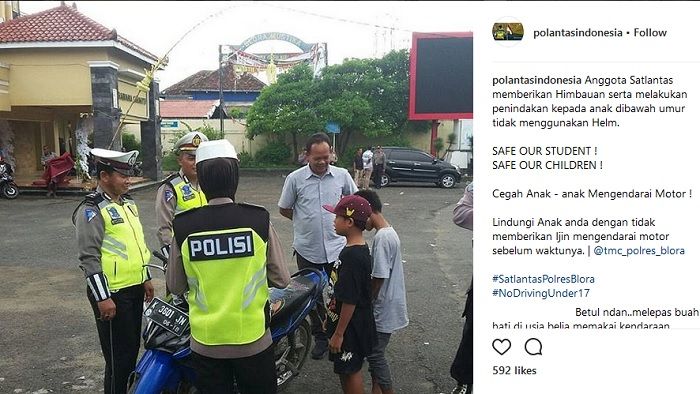 Tindakan polisi pada anak di bawah umur yang melanggar aturan