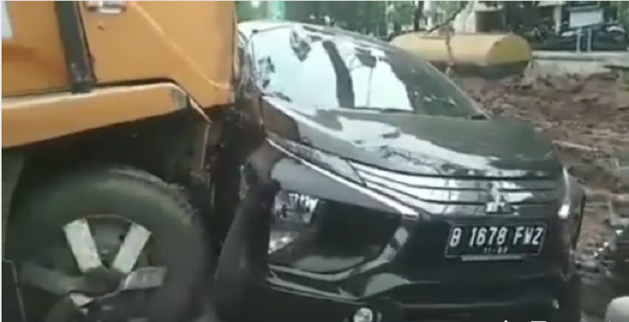 Kondisi Mitsubishi Xpander pasca tabrakan