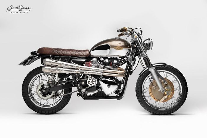 Triumph Bonneville kustom scrambler dari South Garage Co., dilansir oleh www.southgarage.com