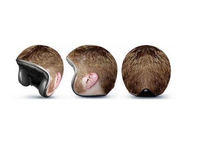 Helm berambut model cepak