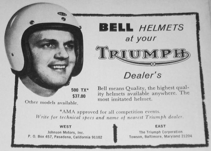 Iklan Helm Bell 500 pada tahun 1954