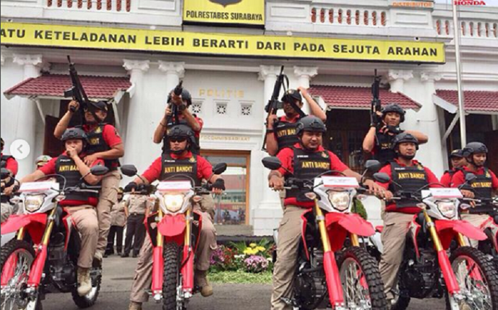 Penampakan depan para pasukan Anti Bandit Surabaya