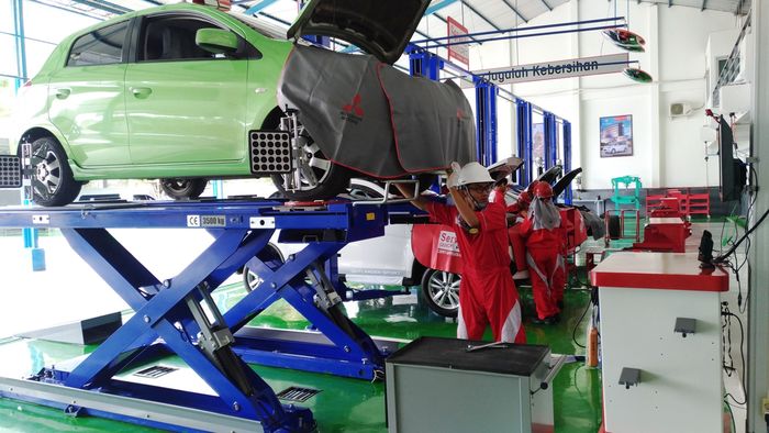 Fasilitas bengkel Mitsubishi Diler Purwokerto