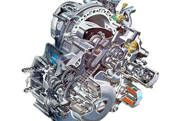 Ilustrasi mesin wankel Suzuki RE5