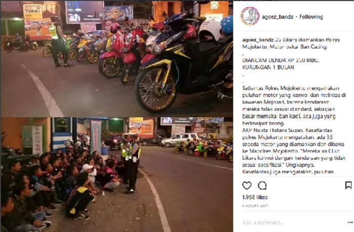 35 bikers diamankan polisi karena motor tak sesuai standar
