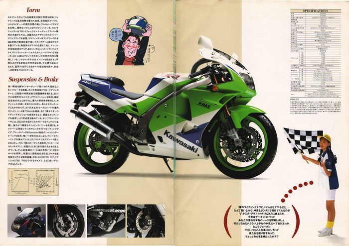 Brosur berbahasa Jepang Kawasaki Ninja ZX2R