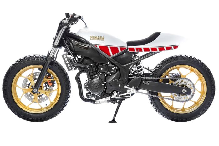 Yamaha MT-03 custom flat tracker dari Kingston Custom