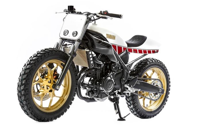 Yamaha MT-03 custom flat tracker garapan Dirk Oehlerking (Kingston Custom) dan Moritz Bree