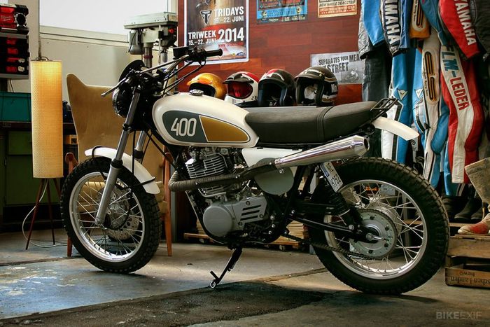 Yamaha SR400 custom vintage enduro dari Benders