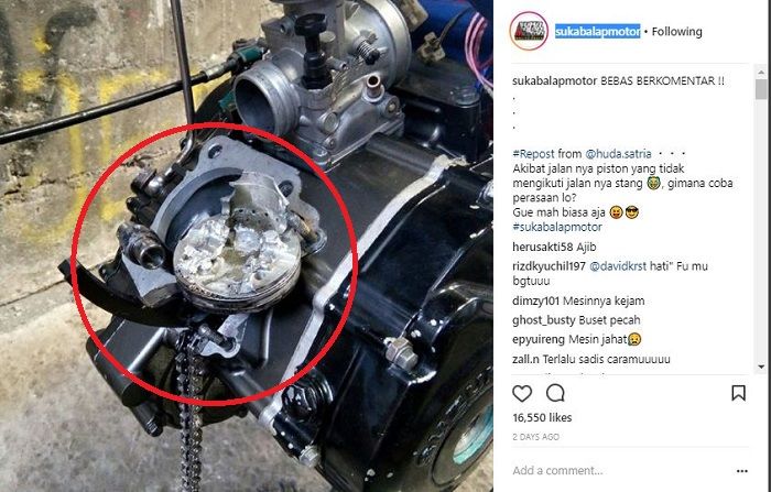 Mesin Motor Jebol