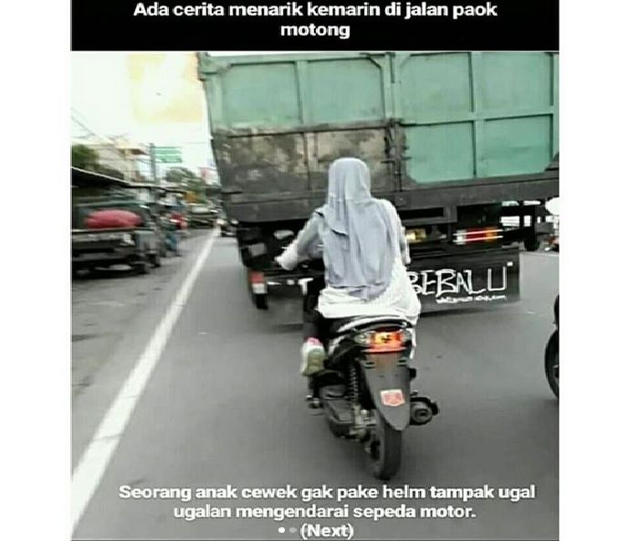 Kids zaman now ugal-ugalan tak pakai helm