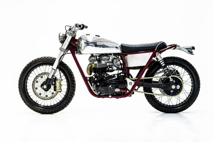 Triumph T140 Bonneville 1979 custom scrambler dari Herencia Custom Garage