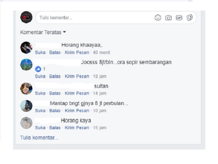 Komentar netizen soal gaji sopir pribadi Hotman Paris Hutapea
