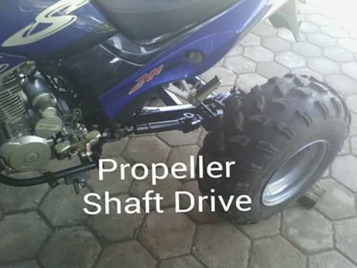 Propeller shaft driver (gardan) pada salah satu delta trike bikinan RWIN Development