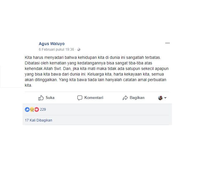 Postingan terakhir korban kecelakaan di tanjakan Emen 