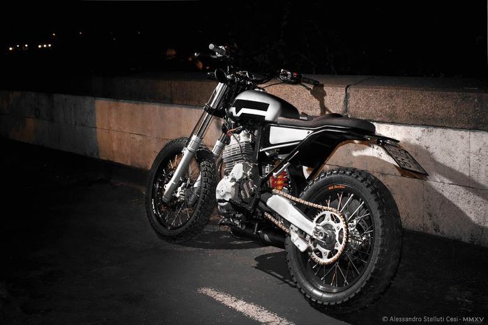 Honda NX650 Dominator custom scrambler besutan Mauromotori